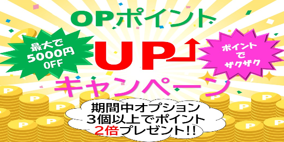 op3個以上でポイント2倍!!